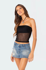 Celestia Sheer Mesh Tube Top