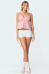 Bow & Frill Babydoll Top