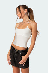 Sara Back Cut Out Halter Top