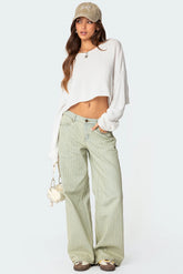Lannah Textured Low Rise Baggy Jeans