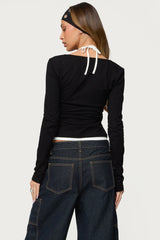 Ksenia Contrast Layered Square Neck Top