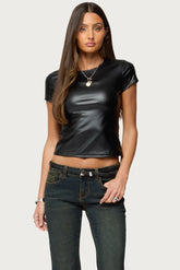 Raphaela Faux Leather Top