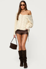 Inga Oversized Cable Knit Sweater