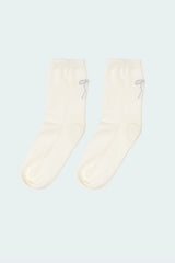Embroidered Bow Socks