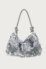 Knotted Rhinestone Stud & Sequin Bag