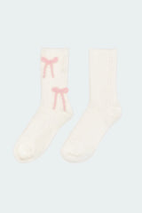 Knit Bow Fuzzy Socks