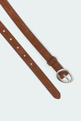 Faux Suede Slim Belt