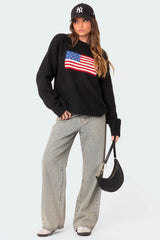 USA Oversized Chunky Knit Sweater