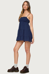 Calley Scrunchy Tiered Mini Dress