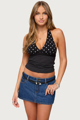 Ginny Mixed Polka Dot Halter Top
