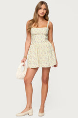 Sadee Ruched Floral Mini Dress