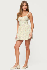Sadee Ruched Floral Mini Dress