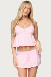 Selene Lacey Pleated Tank Top