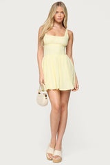 Reina Embroidered Cotton Mini Dress