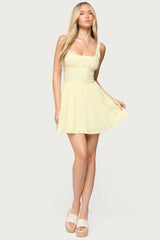 Reina Embroidered Cotton Mini Dress