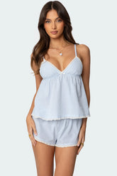 Danna Pinstripe Babydoll Tank Top