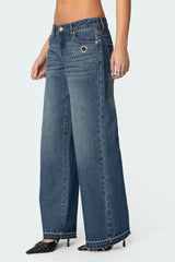 Davis Grommet Low Rise Baggy Jeans