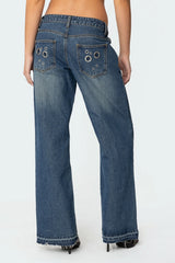 Davis Grommet Low Rise Baggy Jeans