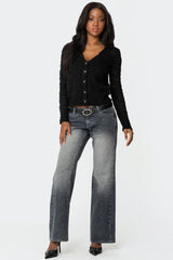 Alysse Washed Low Rise Bootcut Jeans