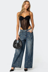 Jainie Grommet Low Rise Baggy Jeans