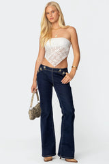 Sheer Lace Handkerchief Top