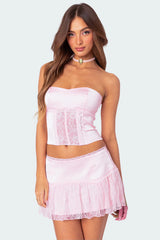 Lex Satin Effect & Lace Corset