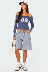 Jacqui Low Rise Denim Bermuda Shorts