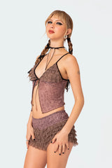 Janis Floral Ruffled Tank Top