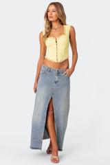 Button Front Lacey Corset