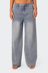 Myla Washed Low Rise Baggy Jeans
