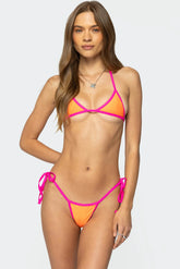 Contrast Micro Triangle Bikini Top