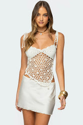 Shelley Asymmetric Crochet Top
