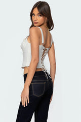 Dulcie Dotted Cotton Bustier Top