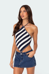 Petra Open Back Crochet Triangle Top