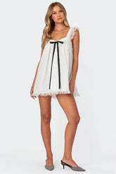 Rayne Lacey Babydoll Mini Dress
