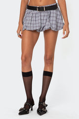 Plaid Bubble Micro Skort