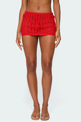 Leola Ladder Knit Mini Skirt