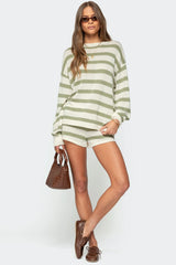 Amaris Striped Knit Shorts
