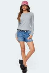 Helaine Waffle Henley T Shirt