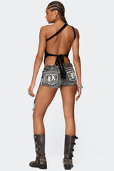 Codi Backless Asymmetric Knit Top