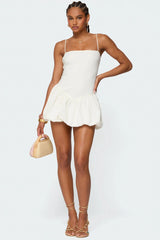 Ribbed Bubble Skirt Mini Dress