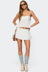 Dora Strapless Eyelet Babydoll Top