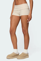 Kodi Striped Fold Over Shorts