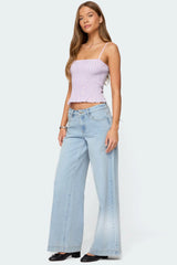 Leela Scrunch Striped Tank Top