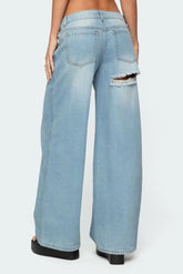 Ripley Distressed Low Rise Baggy Jeans