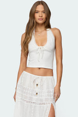 Greer Tie Front Halter Top