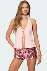 Rivere Split Front Halter Top