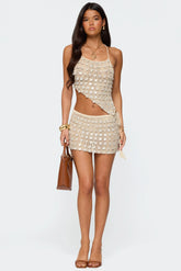 Alora Iridescent Crochet Mini Skirt