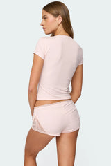 Arcadia Lacey V Neck Top