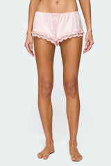 Clair Ruffle Lacey Satin Effect Shorts